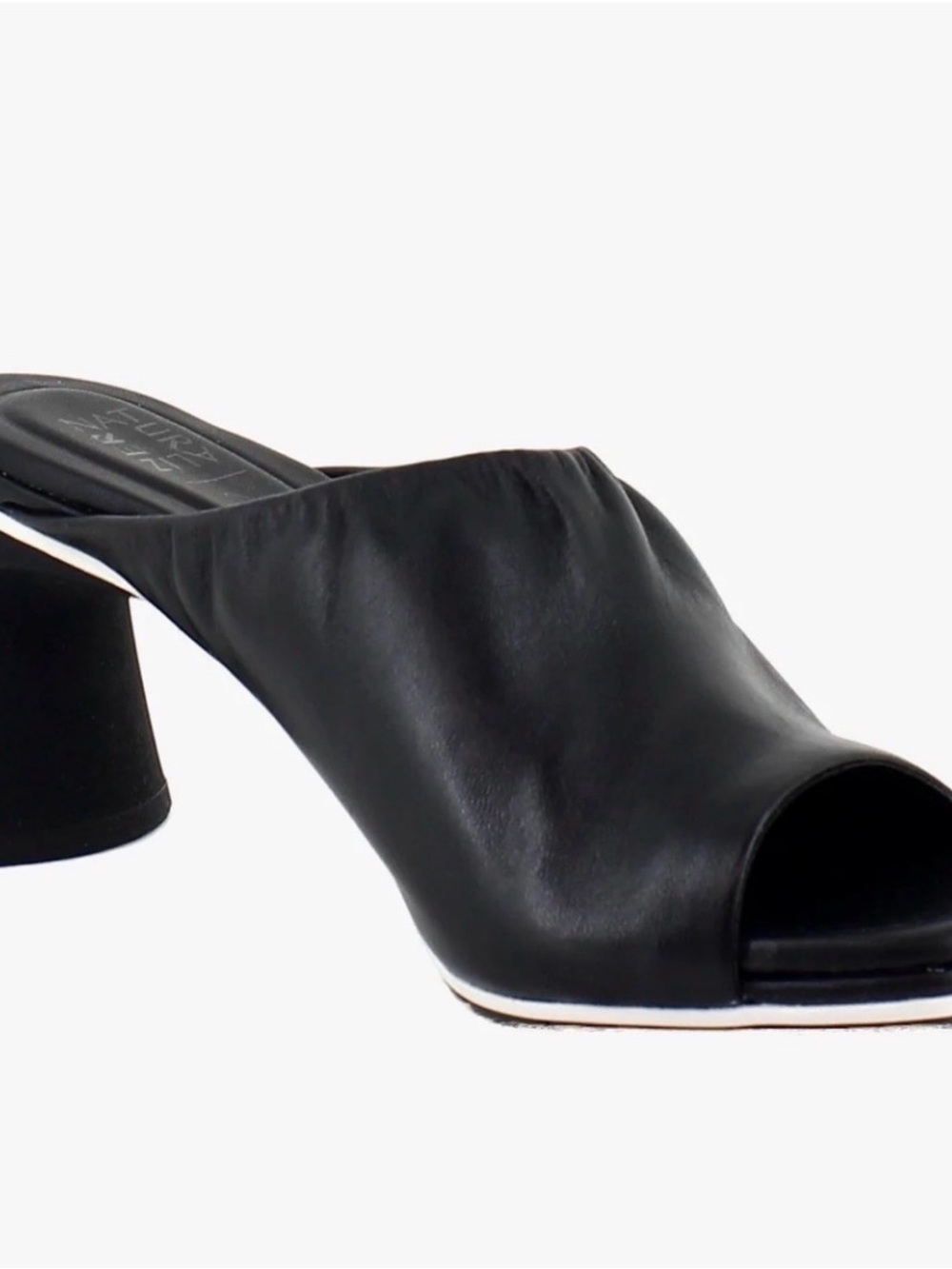 Naturalizer Game Changer Black Leather Open-Toe Slip-On Mule